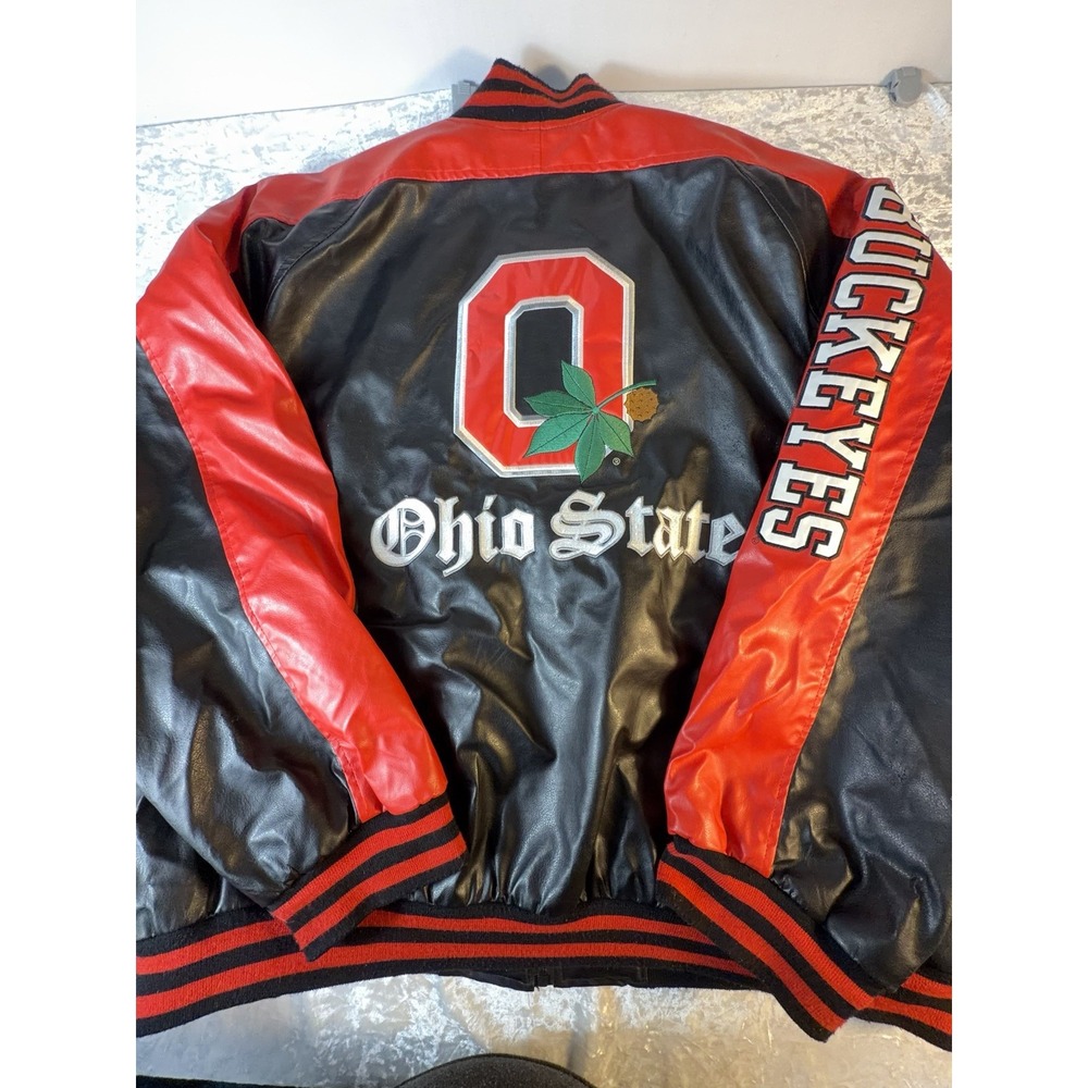 Vintage Steve & Barry's Ohio State Buckeyes XXXL Faux Leather Jacket